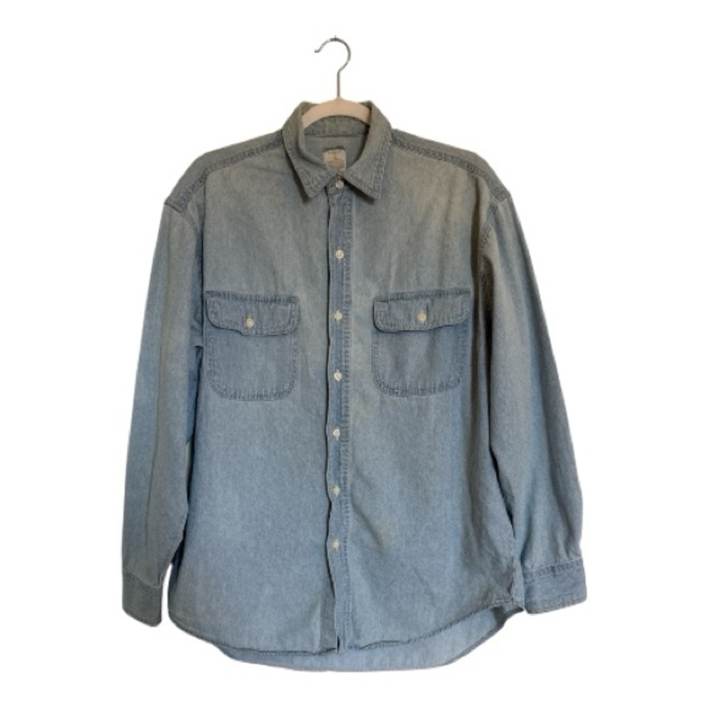 Old Navy Men’s Medium Denim Shirt 100% Cotton Blue Button-Up